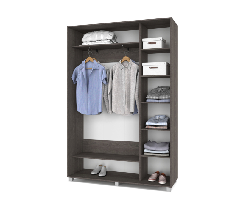 Шкафы-купе 2-х дверные, Шкаф купе 1500х450 2-х дверный с выдвижной штангой 1 зеркало Р452