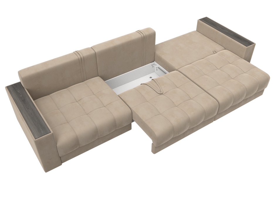 Дизайнерские диваны для гостиной, Диван прямой с декором Лига-049 НПБ Лонг, велюр SEVEN