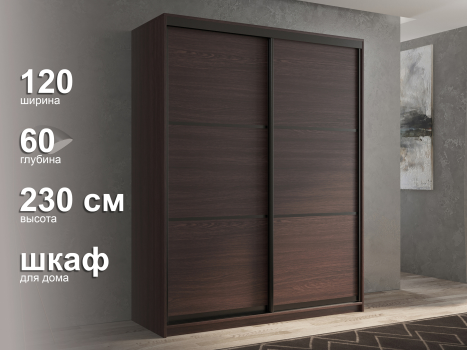 Шкафы-купе 2-х дверные, Шкаф-купе 2х дверный Кааппи 4 120х60