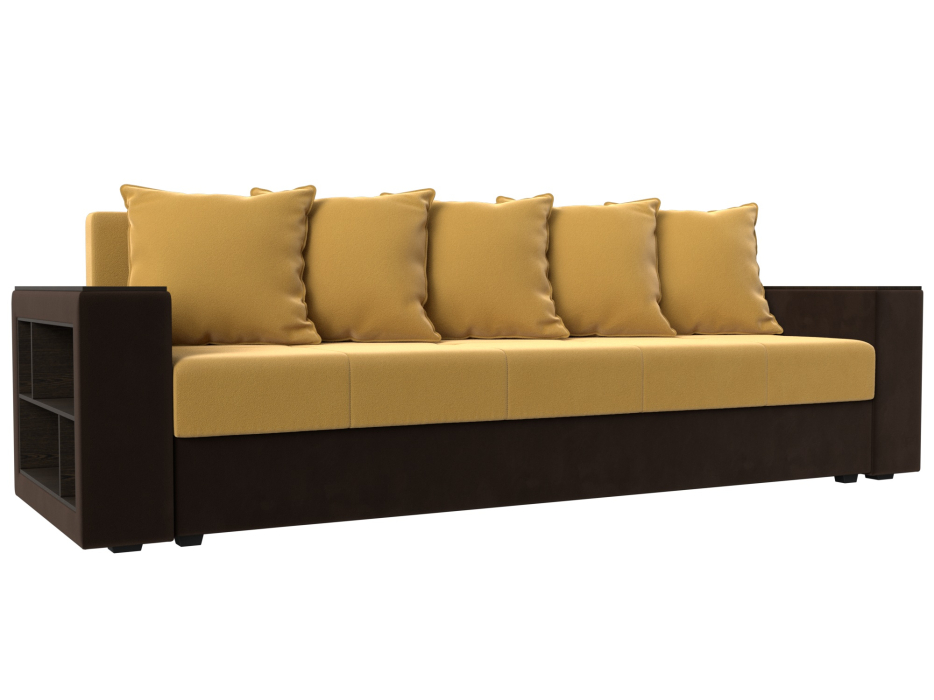 Диваны кровати со спальным местом, Диван прямой Дубай Лайт полки слева, микровельвет