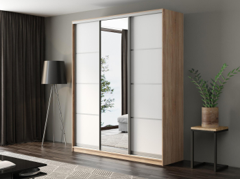 Шкаф-купе Айсберг 200 СОНОМА (белый/зеркало)