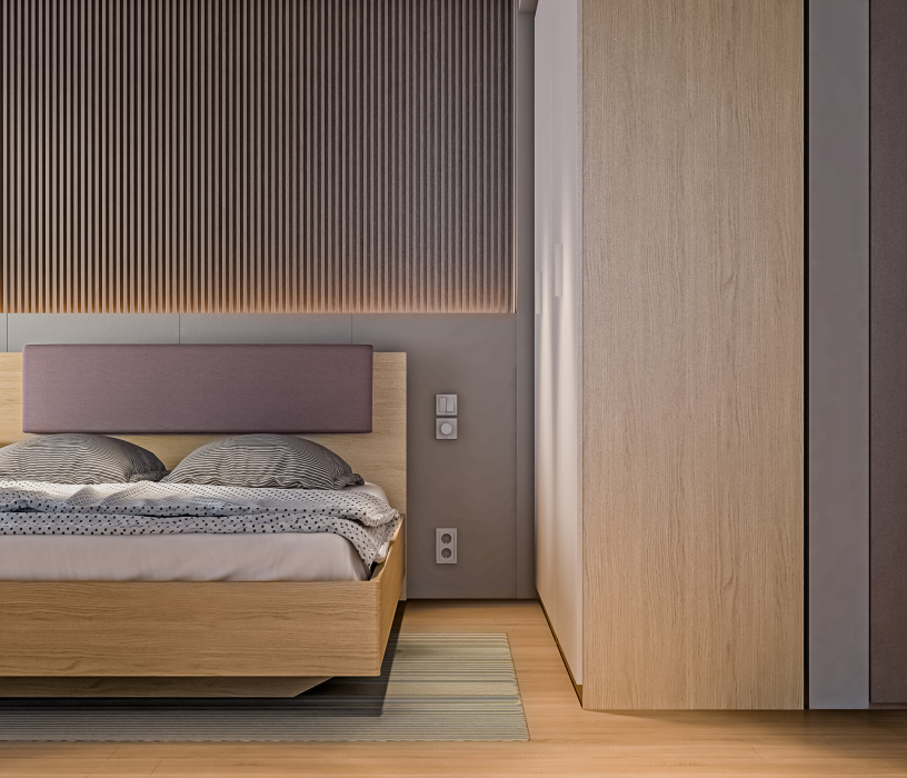 Спальные гарнитуры, Афина Спальня 1 Дуб Винченца/Кашемир серый