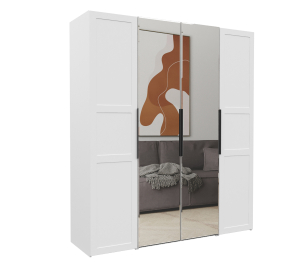 Шкаф 4-х дверный с фасадом МДФ/Зеркало Оскар (компл.11)