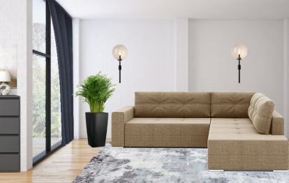 Диван-кровать угловой Леос НПБ, рогожка Люкс