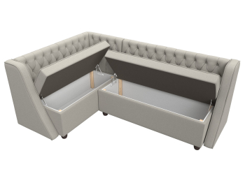 Диван кухонный угловой Лофт левый угол, рогожка Амур