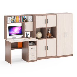 Уголок для школьника из стола с пеналами и платяного шкафа СК-9