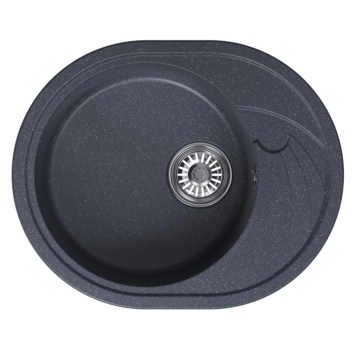 Кухонные мойки, Мойка ML-GM17 овальная с крылом, 580*470*180мм NEW*