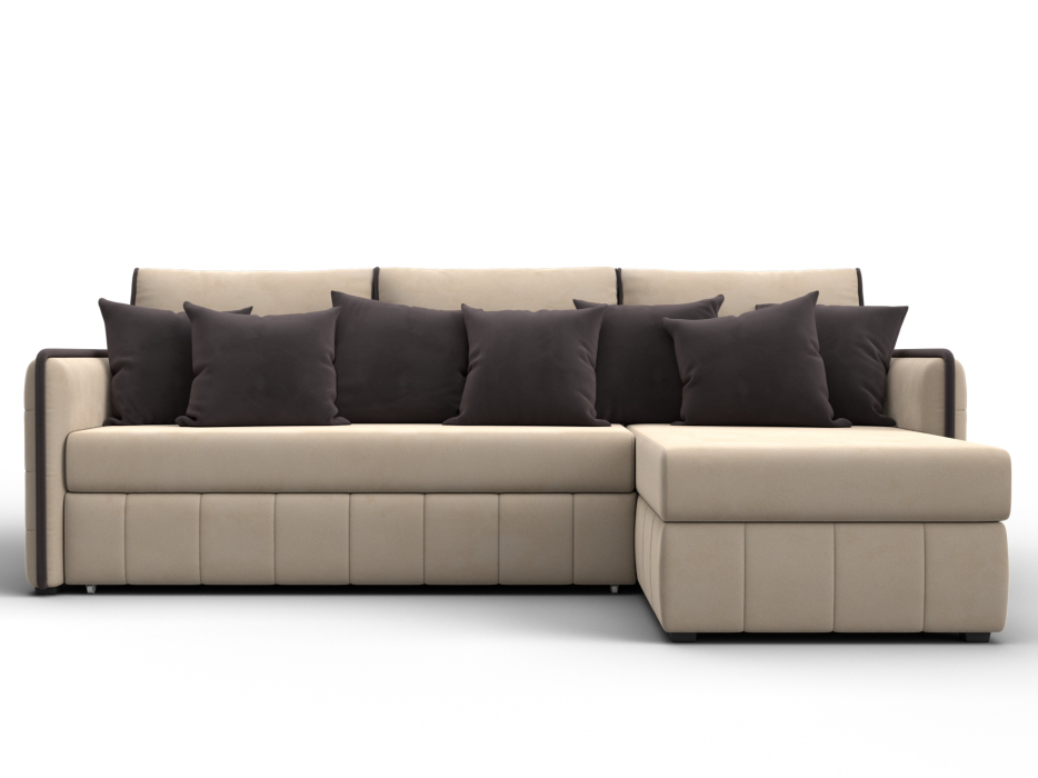 Диваны угловые в гостиную, Диван угловой Лига-078 угол универсальный, велюр SEVEN