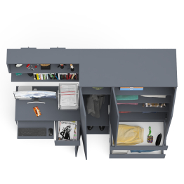 Шкаф-комод Мори МШ1200.1 со столом Мори МС-1 правый и полкой Мори 900