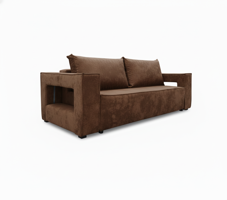 Дизайнерские диваны для гостиной, Диван-кровать еврокнижка Лофт Люкс  с подсветкой , 140,плюш