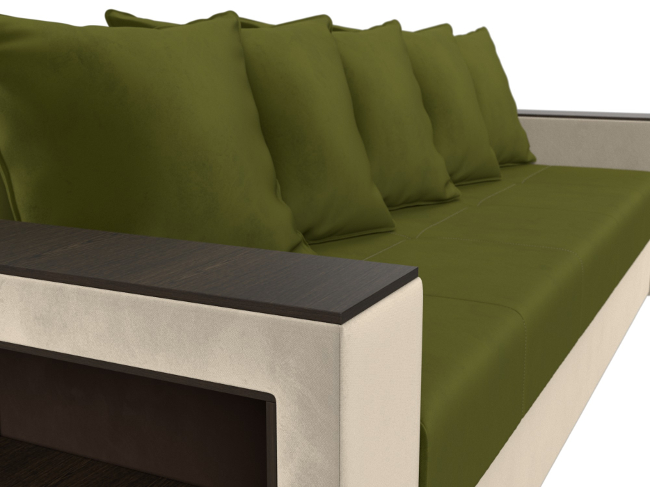 Диваны кровати со спальным местом, Диван прямой Дубай Лайт полки слева, микровельвет