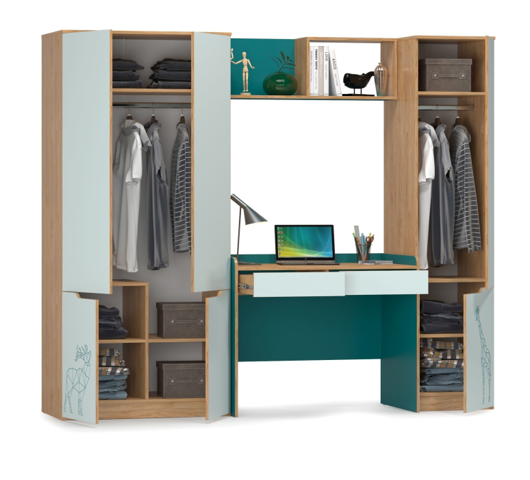 Парты, Уголок школьника со шкафом для одежды Гудвин № 18