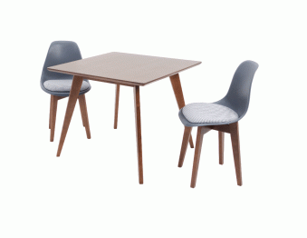Стол Сканди М 100 орех со стульями Сашш орех серый ГЛ
