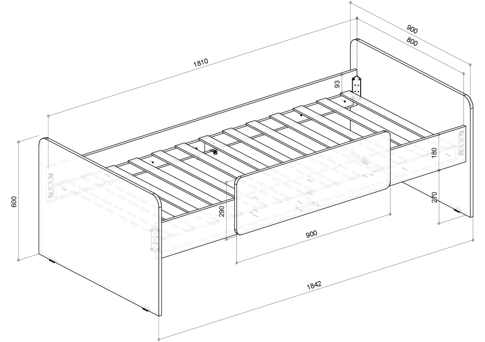 Для мальчика, Односпальная кровать Ridgimmi 6