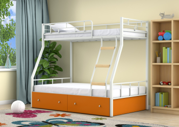 Двухъярусная кровать Радуга ящики оранжевый