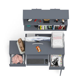 Стол компьютерный МС-1 правый с тумбой 400 и полкой Мори