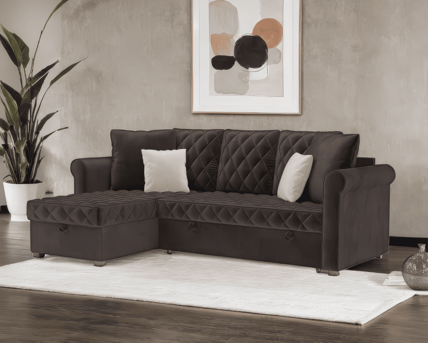 Диваны угловые в гостиную, Диван угловой Берлин (Бархат)