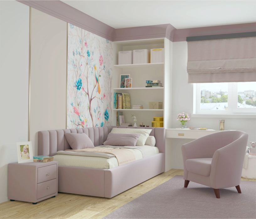 Мягкая кровать, Мягкая кровать Milena 900 с ортопедическим основанием