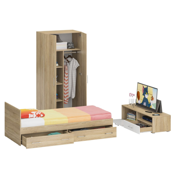 Спальные гарнитуры, Спальня Стандарт № 3 с кроватью 900 с ящиками