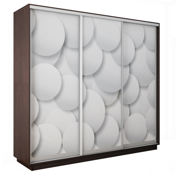 Шкафы-купе 3-х дверные, Шкаф-купе Экспресс 3-х дверный Фотопечать Шары Стекла 210х45х240