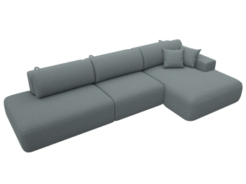 Диван угловой Лига-036 НПБ Модерн Лонг правый угол, рогожка Амур