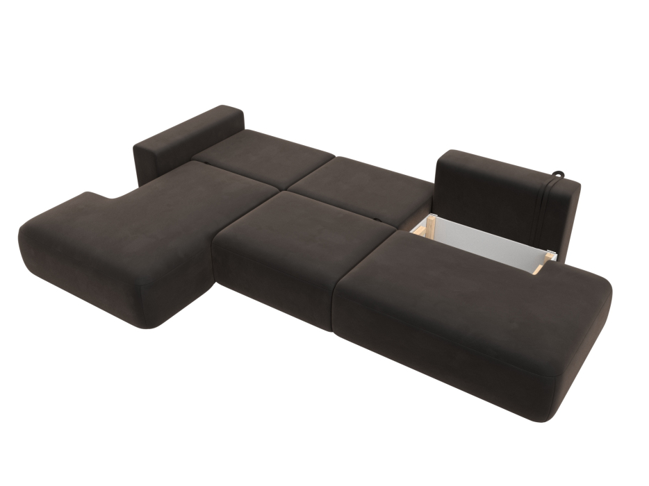 Диваны угловые в гостиную, Диван угловой Лига-036 Модерн Лонг левый угол, велюр