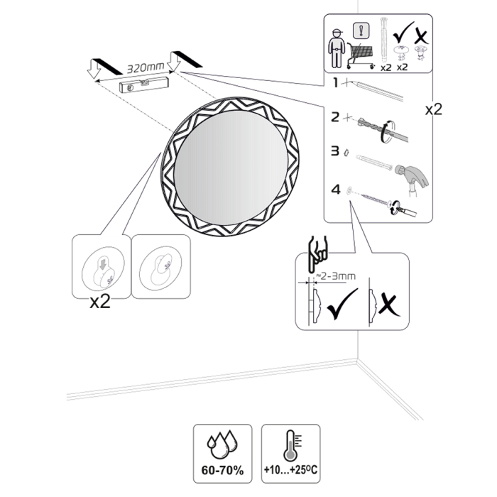 Зеркала в спальню, Зеркало круглое Амьен 17.10