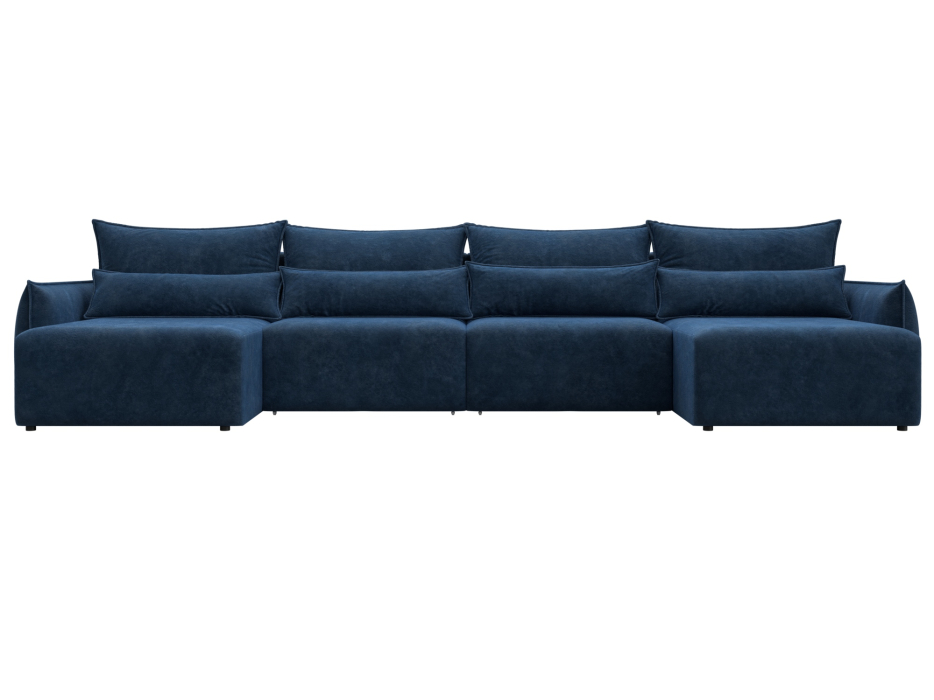 Диваны еврокнижки, Диван П-образный Лига-051 НПБ Лонг, велюр BRUT