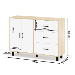 Туалетный столик с подсветкой 115 и тумба-комод 123-1204