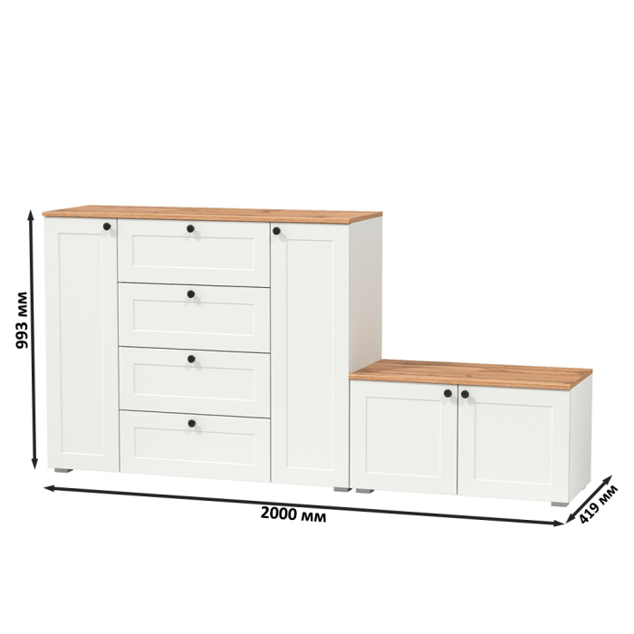 Прихожие, Комод Остин 16.221 с тумбой две дверки