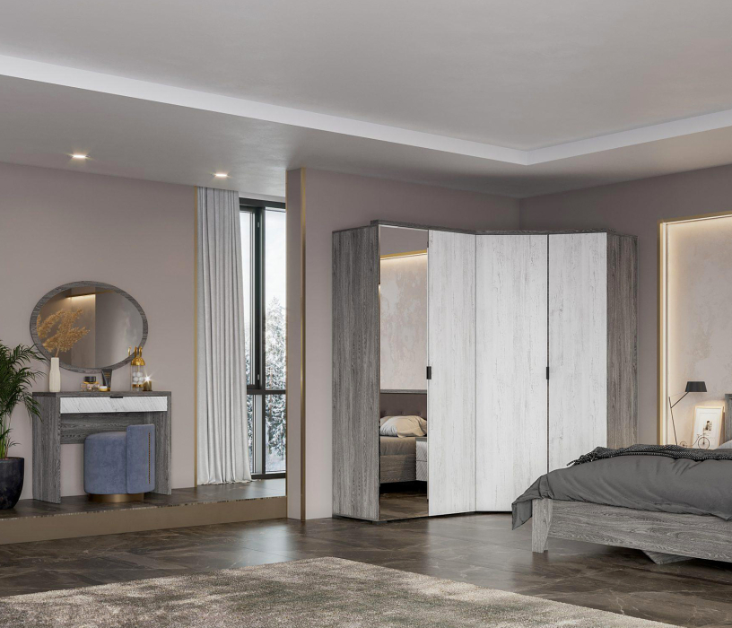 Для одежды, Шкаф Шаде ШК-2903, черный ясень, санторини белый