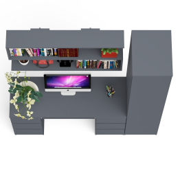 Компьютерный стол МС-2 с верхней полкой и пеналом для вещей Мори