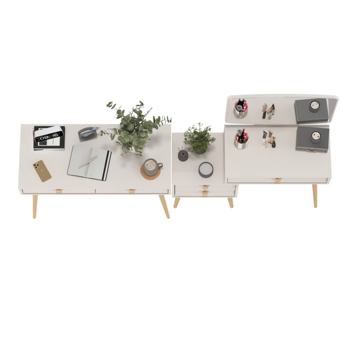 С зеркалом, Туалетный стол с зеркалом Афина и стол на ножках