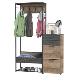 Прихожая Трувор 15.120 с тумбой для обуви 13.241.06 Тдуб гранж песочный/интра