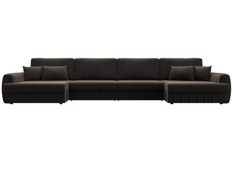 Диваны угловые в гостиную, Диван П-образный Лига-057 НПБ Лонг, велюр SEVEN