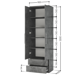 Шкаф с полками и ящиками Мелодия МПЯ-21 90х60