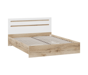 Фьюжн Кровать без ПМ (белый глянец/дуб делано)