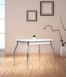 Стол обеденный раздвижной Лидер Белый глянец