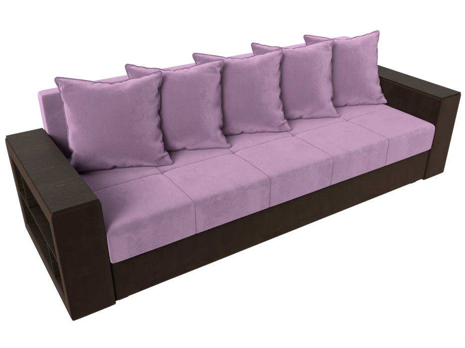 Диваны кровати со спальным местом, Диван прямой Дубай Лайт полки слева, микровельвет