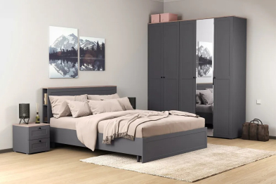 Шкаф для одежды Остин 13.336.02, серый графит, дуб золотой крафт