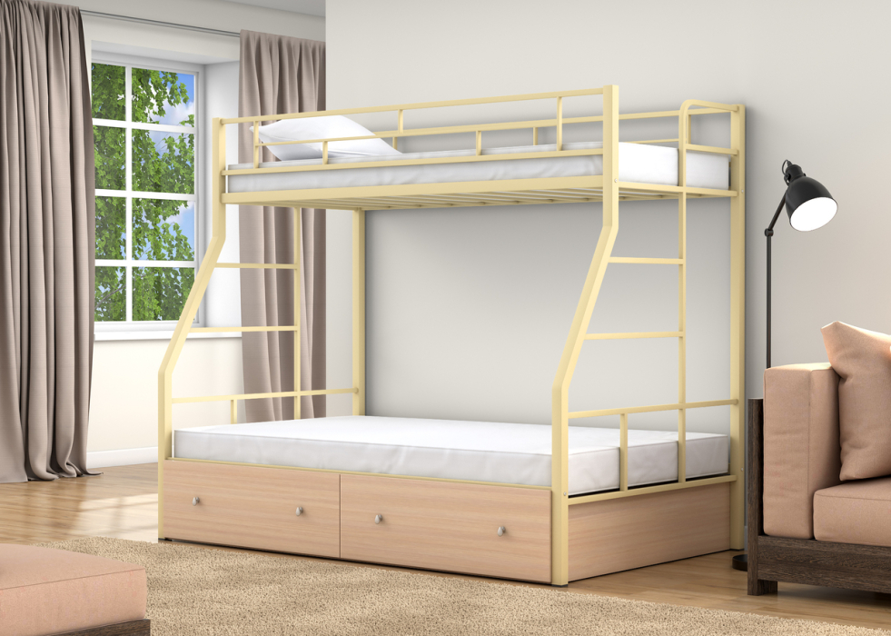 Для подростков, Двухъярусная кровать Раута Твист ящики дуб молочный