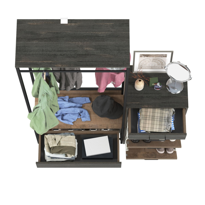 Прихожие, Прихожая Трувор 15.120 с тумбой для обуви 13.241.06 Тдуб гранж песочный/интра