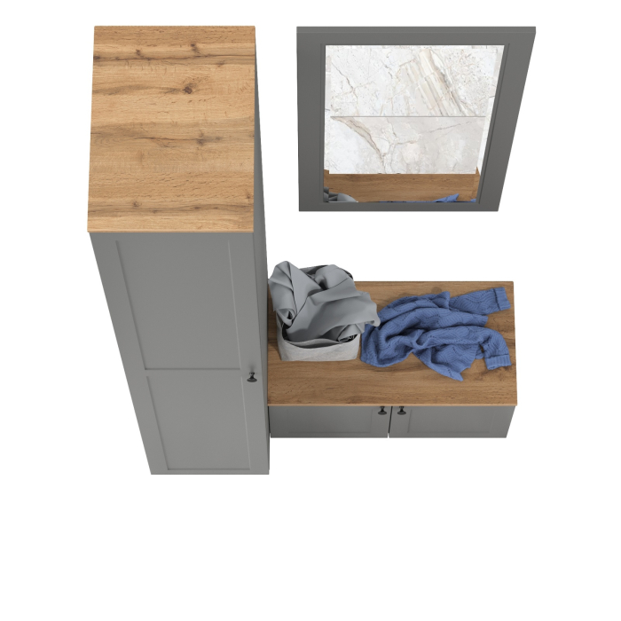 Прихожие, Тумба с зеркалом и шкафом-пеналом в прихожую Остин