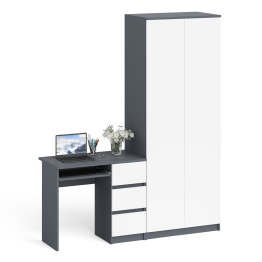 Шкаф распашной две двери Мори 800.1 и стол компьютерный МС-6 правый