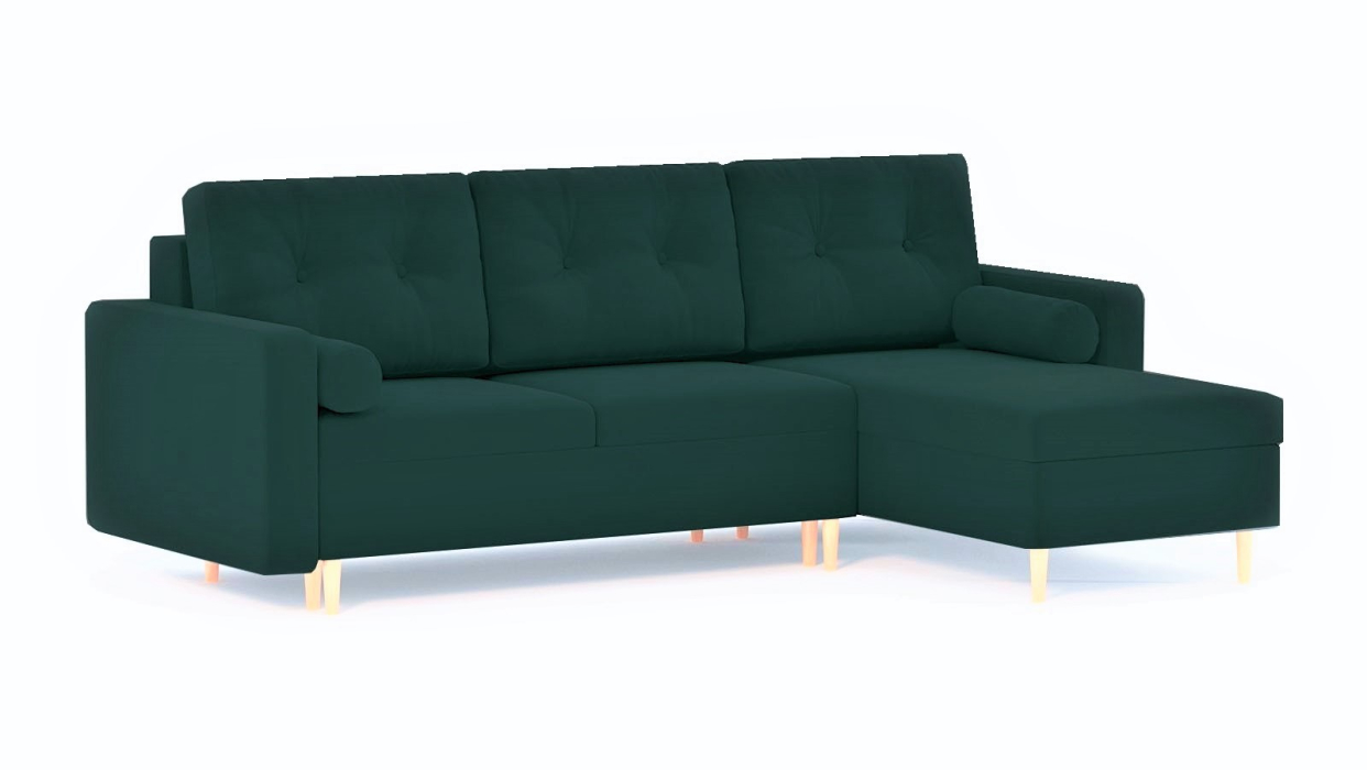 Диваны угловые в гостиную, Диван-кровать угловой еврокнижка-пантограф Белфаст, велюр