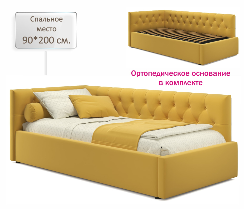 Мягкая кровать, Мягкая кровать-тахта Afelia 900 с ортопедическим основанием