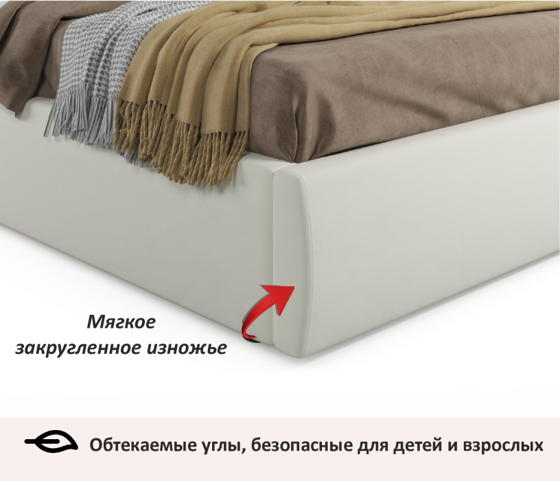 Мягкая кровать, Мягкая кровать Selesta 1400 с матрасом PROMO B COCOS с подъемным механизмом