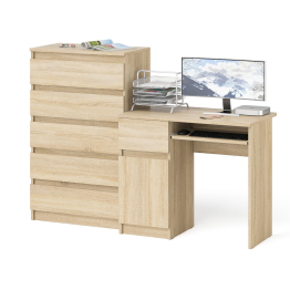 Стол компьютерный дверка и ящик слева МС-1 и высокий комод 5-ть ящиков Мори