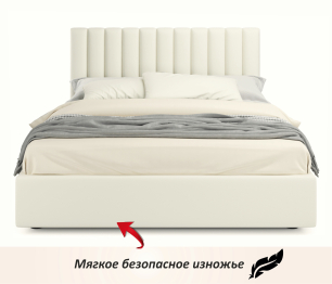 Мягкая кровать Olivia 1600 с подъемным механизмом и матрасом ГОСТ