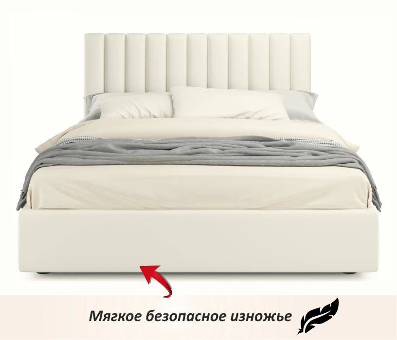 Мягкая кровать, Мягкая кровать Olivia 1600 с подъемным механизмом и матрасом ГОСТ